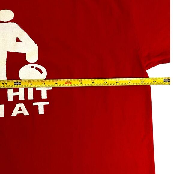 Men's T Shirt Bowling Soccer Dodge Ball I’d Hit That Funny Graphic Tee Y2K Sz XL - Picture 8 of 12